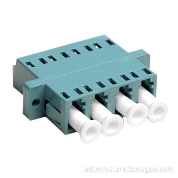 Low Insertions Loss and High Return Loss OM3/MM LC Fiber Quad Adapter